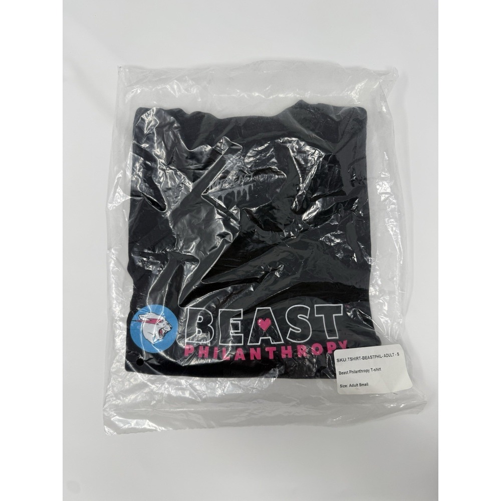 Mr. Beast‎ Feastable Black Beast Philanthropy T-shirt Size Small SEALED Rare